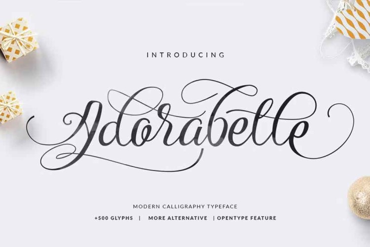 Adorabelle Elegant Wdding Font free download preview 3 – Script And Handwritten font