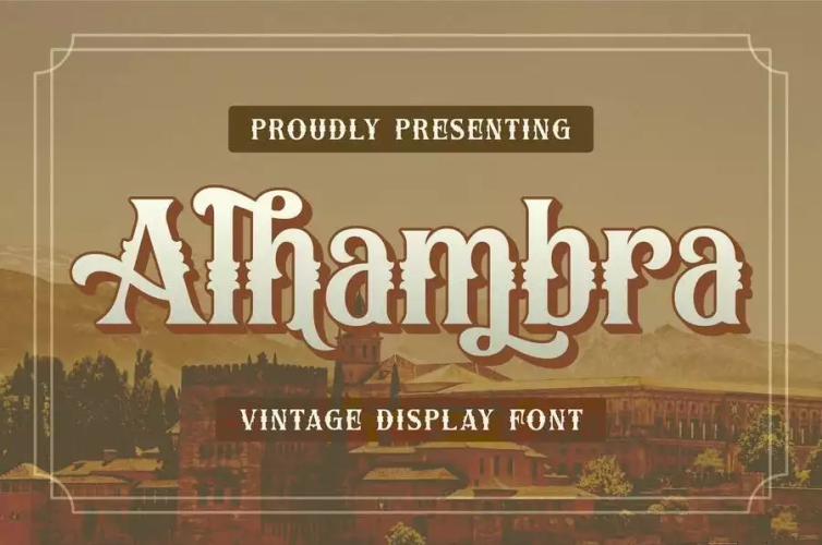 Alhambra Font free download preview 5 – Display Fonts font