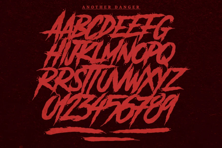 Another Danger Font free download preview 5 – Display Fonts font