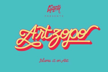 Artzopo Font free download – Handwritten font preview