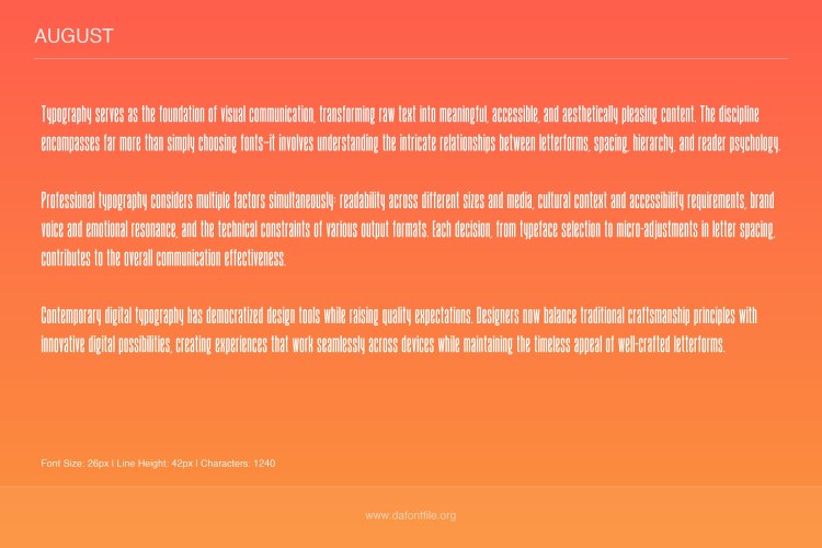 August Font free download preview 4 – Display Fonts font