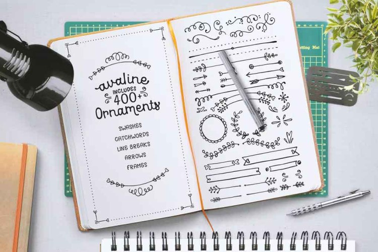 Avaline Extras Font free download preview 3 – Script And Handwritten font