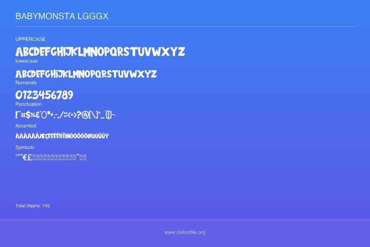 Baby Monsta Font Family free download preview 2 – Display Fonts font