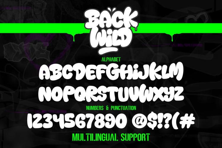 Back Wild Font free download preview 4 – Display Fonts font