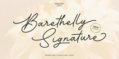 Barethelly Signature Font free download – Script And Handwritten font preview