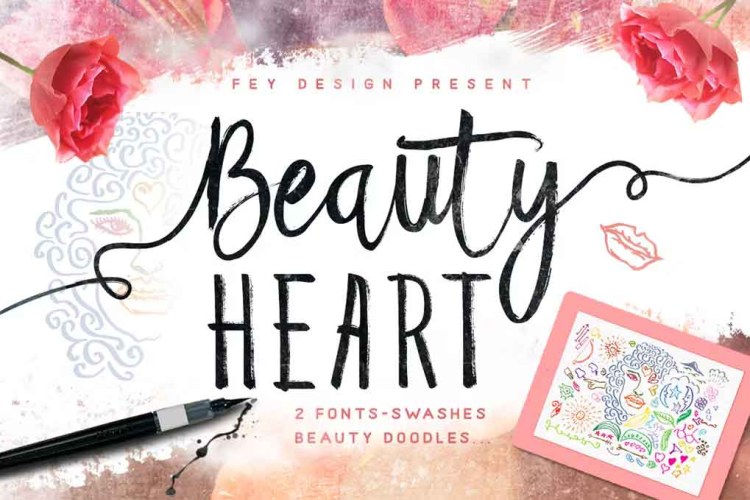 Beauty Heart Script Font free download preview 3 – Script And Handwritten font