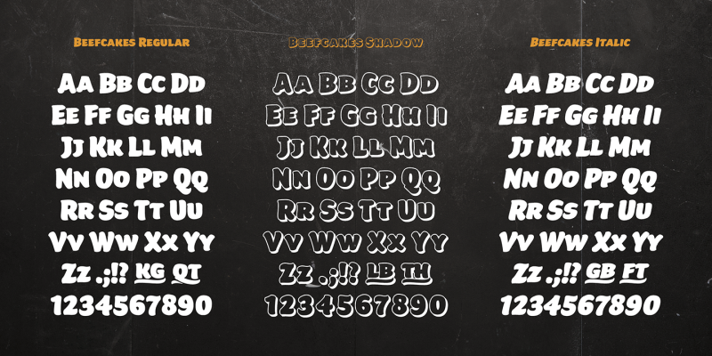 Beefcakes Font free download preview 4 – Display Fonts font