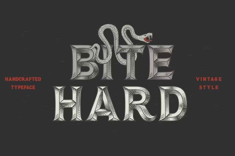Bite Hard Font free download preview 3 – Serif Fonts font