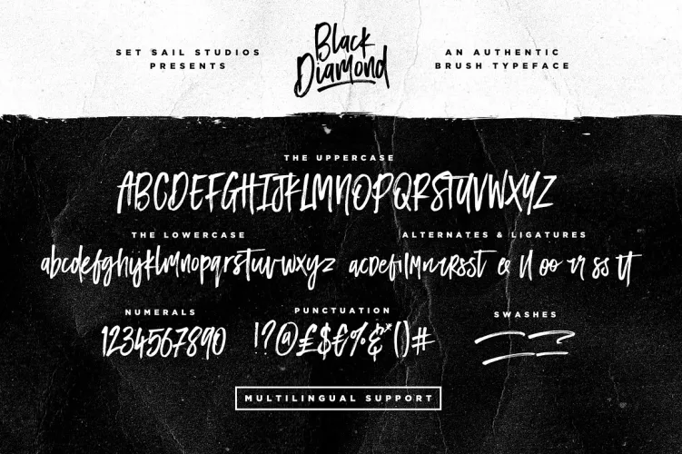 Black Diamond Font preview 7 – Brush Fonts font sample