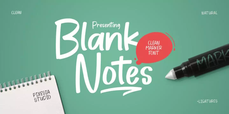 Blank Notes Font free download preview 11 – Script And Handwritten font