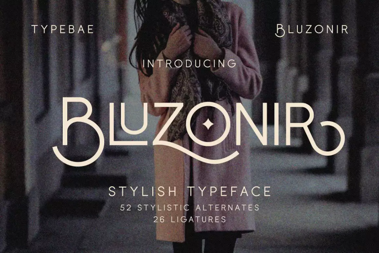 Bluzonir Stylish Sans Serif Font free download preview 4 – Web Fonts font