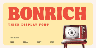 Bonrich Font free download – Retro font preview