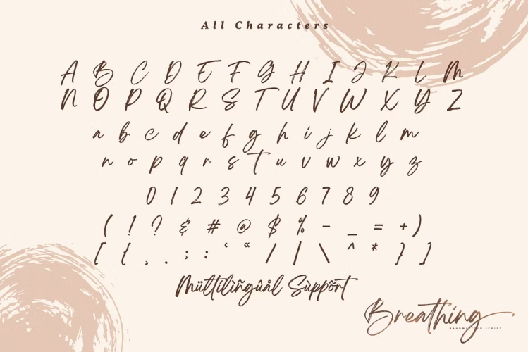 Breathing Font free download preview 10 – Script And Handwritten font
