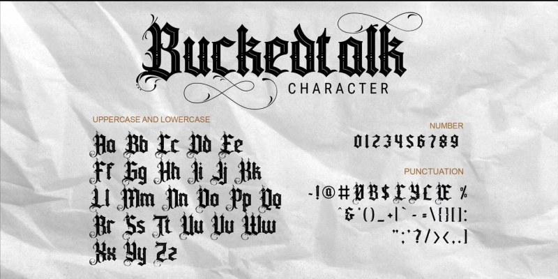 Buckedtalk Font free download preview 2 – Blackletter Font font