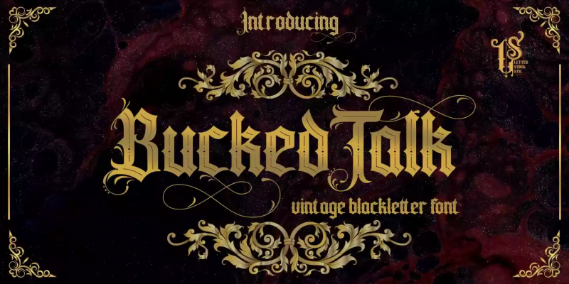 Buckedtalk Font free download preview 6 – Blackletter Font font