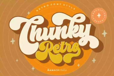 Chunky Retro Font free download – Script And Handwritten font preview