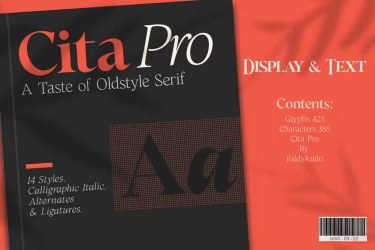 Cita Pro Font free download – Serif Fonts font preview