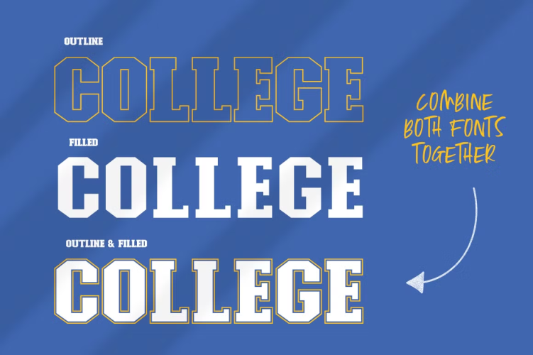 College Font free download preview 2 – Display Fonts font
