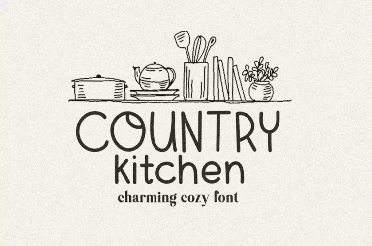 Country Kitchen Font free download preview 3 – Script And Handwritten font