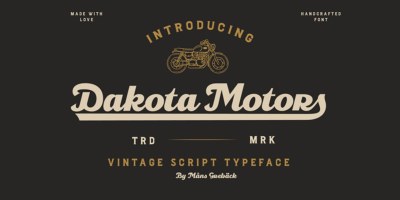 Dakota Motors Font Family free download – Retro font preview