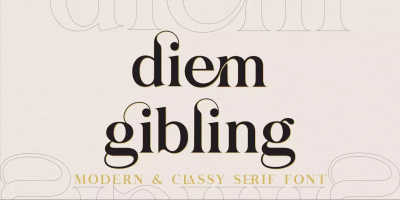 Diem Gibling Font free download – Serif Fonts font preview