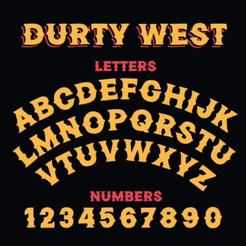 Durty West Font free download preview 1 – Display Fonts font