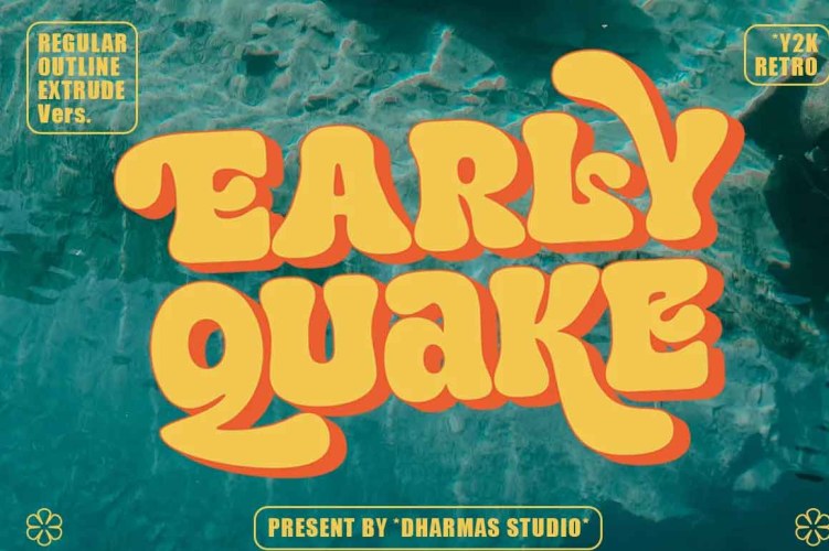Early Quake Font free download preview 5 – Display Fonts font