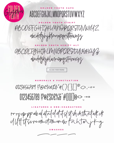 Golden Youth Font free download preview 8 – Script And Handwritten font