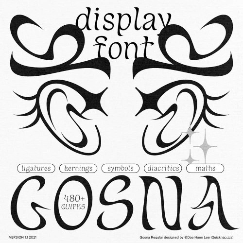 Gosna Font free download preview 11 – Display Fonts font