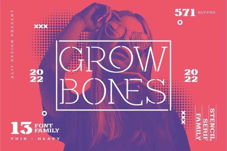 Grow Bones Font free download preview 4 – Serif Fonts font
