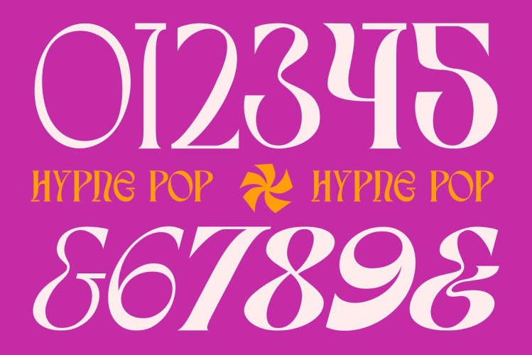 Hypne Pop Display Font free download preview 4 – Display Fonts font