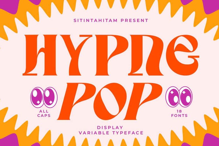Hypne Pop Display Font free download preview 5 – Display Fonts font