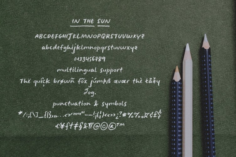 In The Sun Handwritten SVG Font free download preview 1 – Handwriting Fonts font