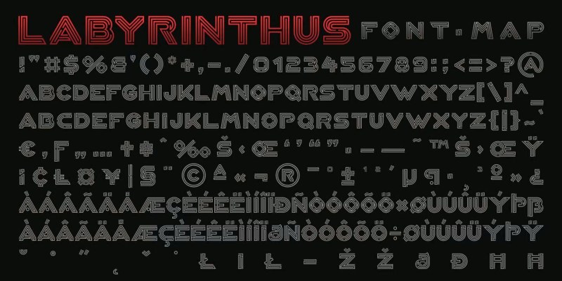 Labyrinthus Pro Font free download preview 2 – Display Fonts font