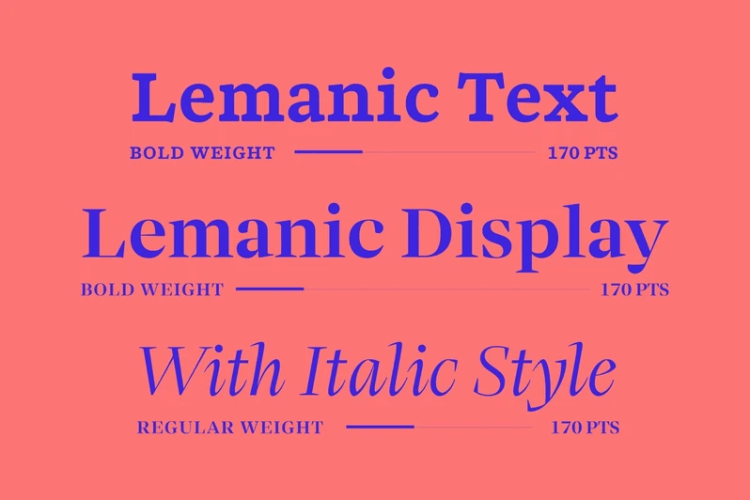 Lemanic Font Family free download preview 1 – Serif Fonts font