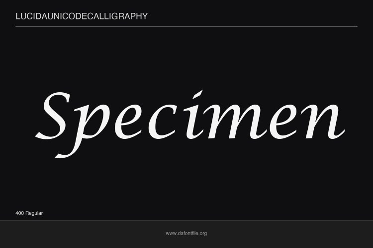 Lucida Unicode Calligraphy Font Family free download preview 2 – Display Fonts font