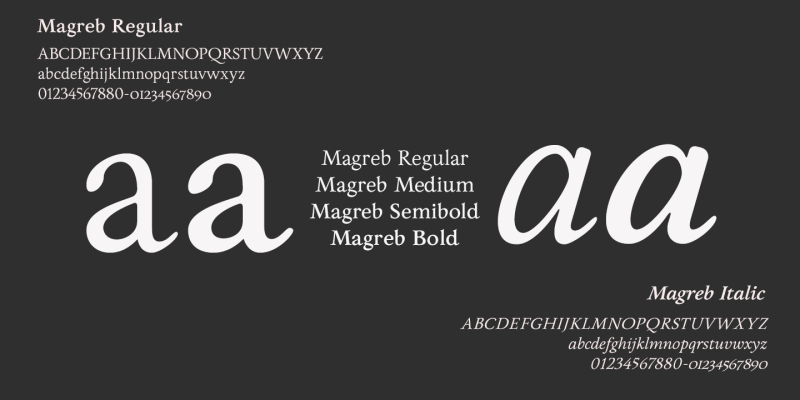 Magreb Font Family free download preview 3 – Serif Fonts font