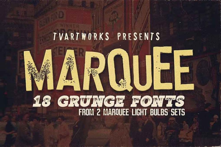 Marquee 18 Grunge Font free download preview 5 – Serif Fonts font