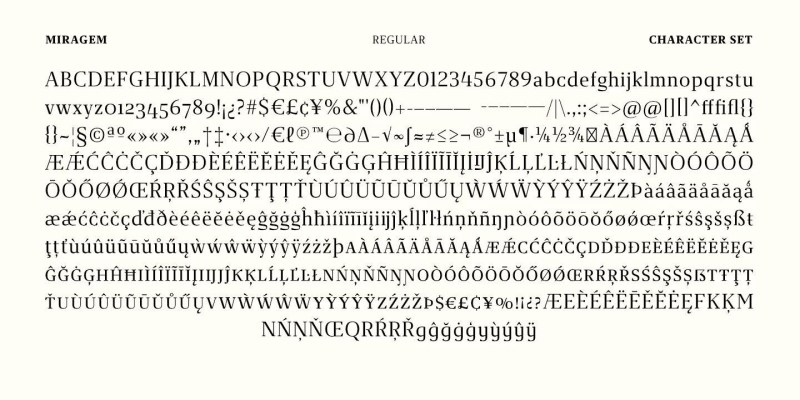 Miragem Font Family free download preview 6 – Serif Fonts font