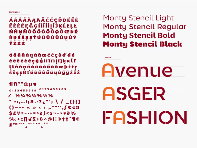 Monty Stencil Font free download preview 3 – Sans Serif Fonts font