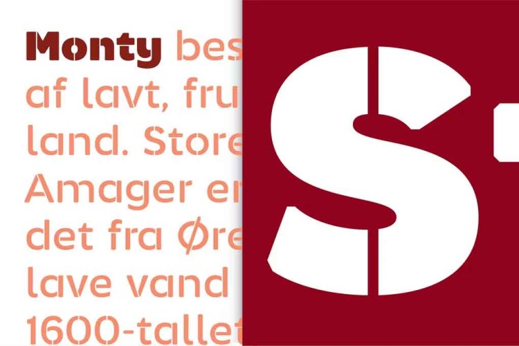 Monty Stencil Font free download preview 4 – Sans Serif Fonts font