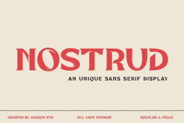 NOSTRUD Font free download – Headlines font preview