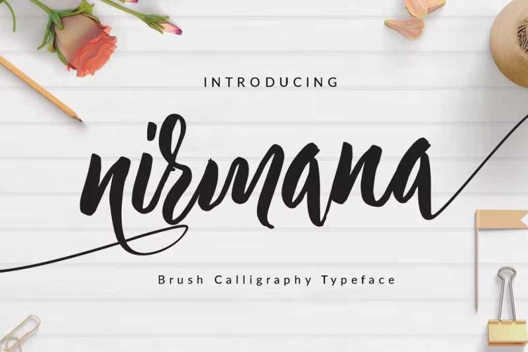 Nirmana Brush Font Wedding free download preview 3 – Script And Handwritten font