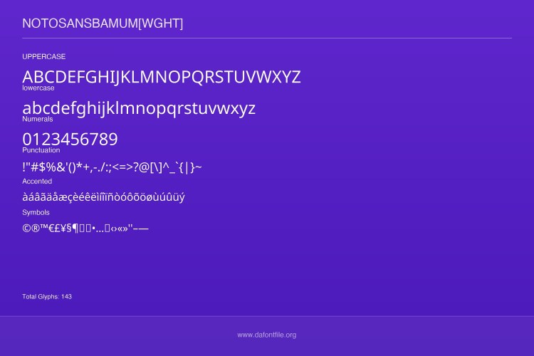 Noto Sans Bamum Font free download preview 2 – Sans Serif Fonts font
