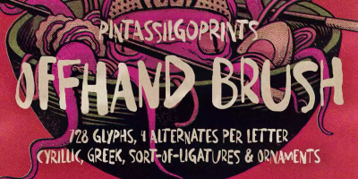 Offhand Brush Font free download – Packaging font preview