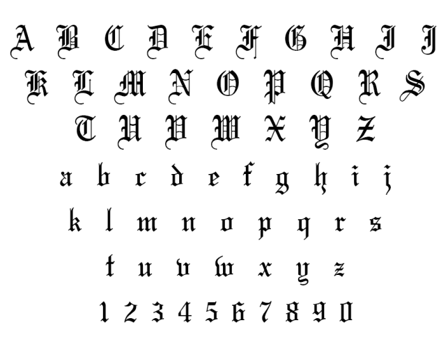 Old English Font free download preview 1 – Display Fonts font