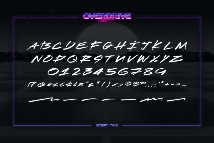 Overdrive Avenue Retro Wave Font free download preview 2 – Serif Fonts font