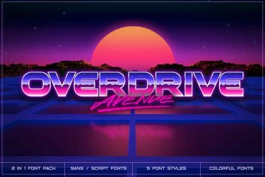 Overdrive Avenue Retro Wave Font free download – What font preview