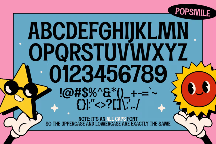 Popsmile Retro Pop Font free download preview 2 – Sans Serif Fonts font