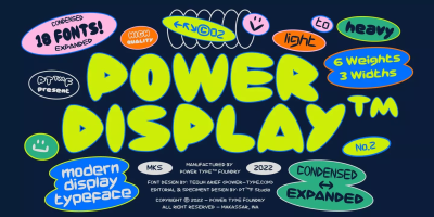 Power Display Font Family free download – Playful font preview